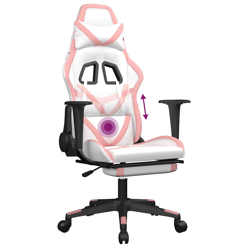 Massage Gamestoel Kunstleer Zwart En Roze