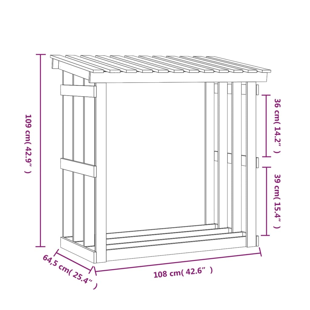 Haardhoutrek 108X64,5X109 Cm Massief Grenenhout