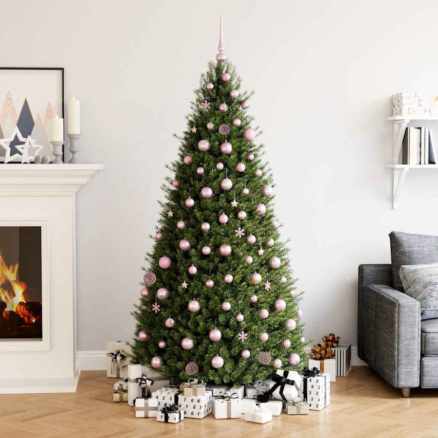 112-Delige Kerstballenset Polystyreen Rood Groen En Goudkleurig — Roze