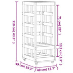 Houtblokhouder Met Wielen 40X49X110 Cm Massief Grenenhout