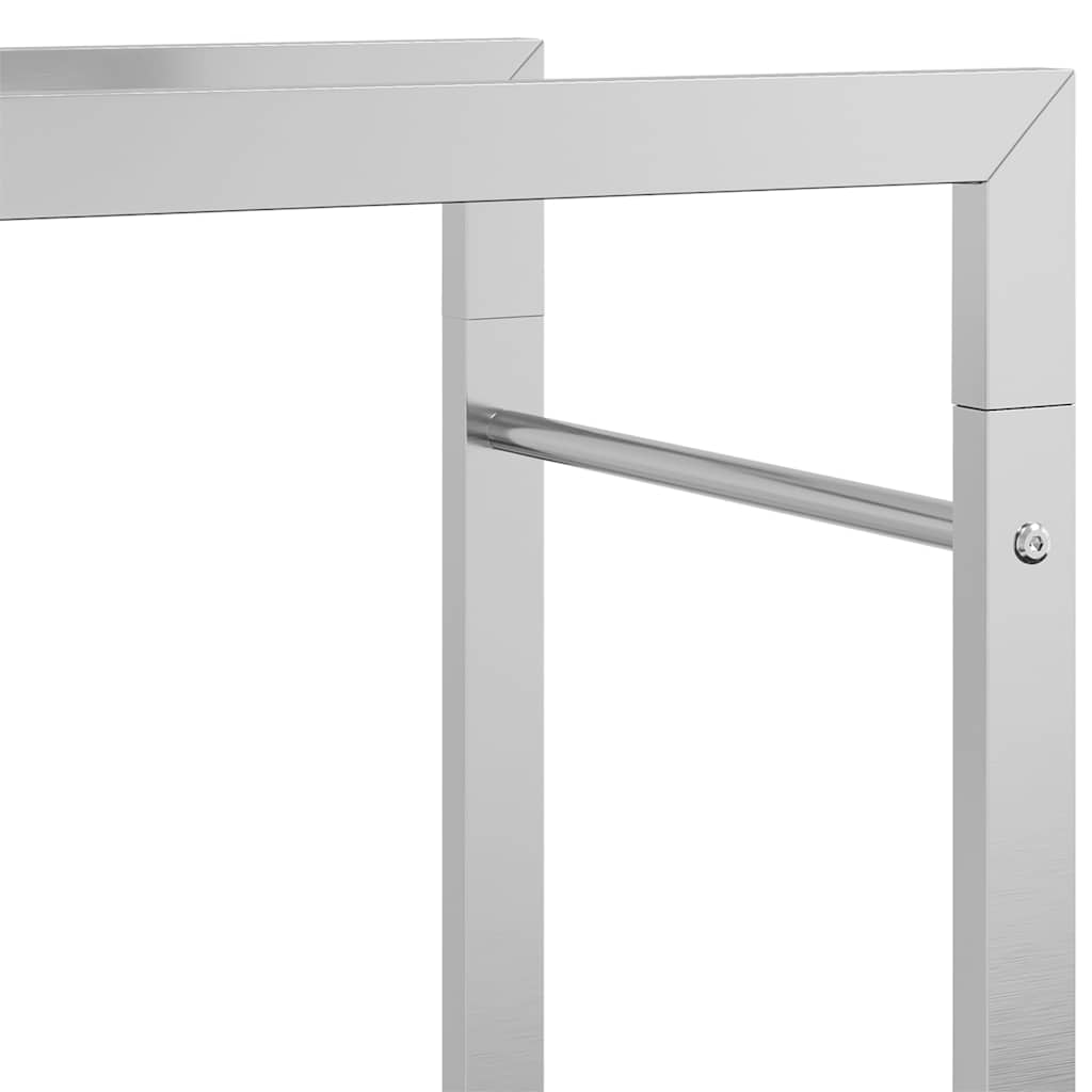Haardhoutrek 80X28X154 Cm Roestvrij Staal