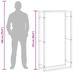 Haardhoutrek 80X28X154 Cm Roestvrij Staal
