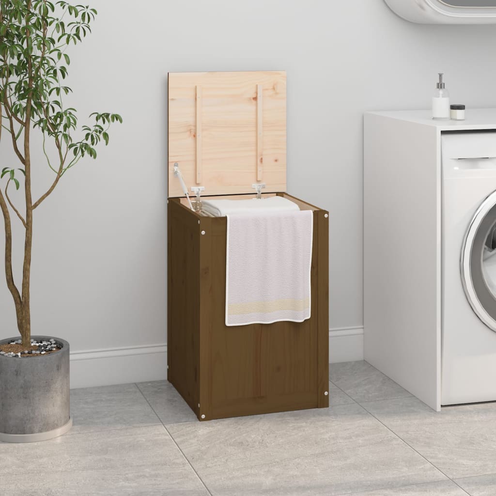 Wasmand 88,5X44X66 Cm Massief Grenenhout