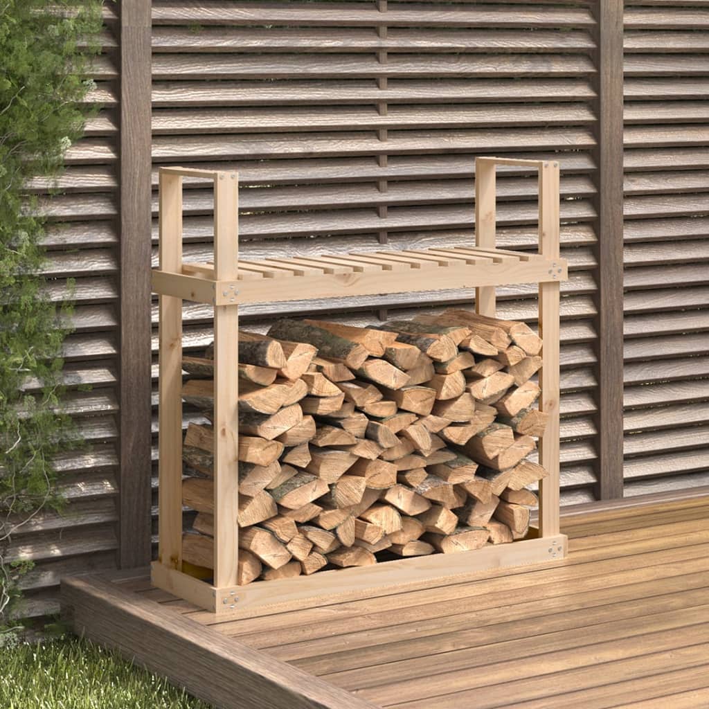 Haardhoutrek 110X35X108,5 Cm Massief Grenenhout Zwart