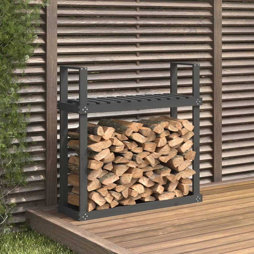Haardhoutrek 110X35X108,5 Cm Massief Grenenhout Zwart