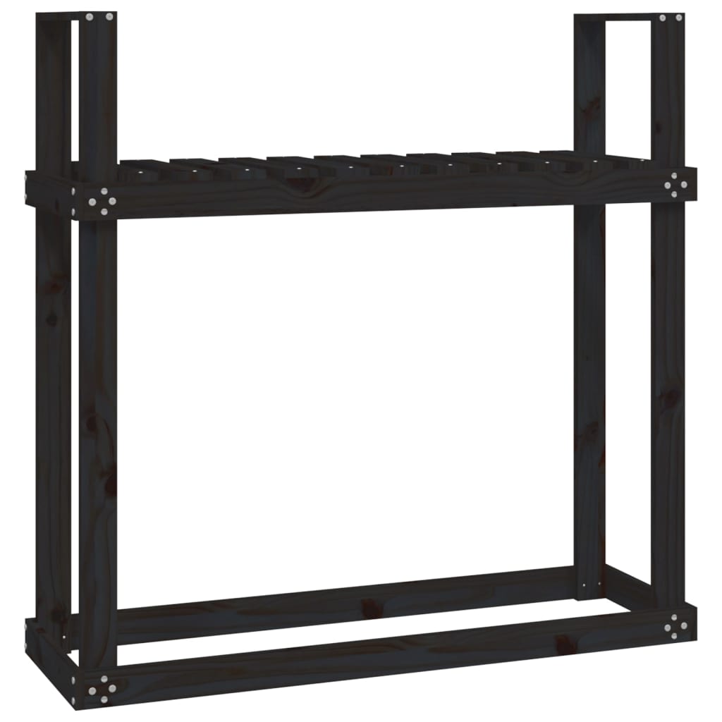 Haardhoutrek 110X35X108,5 Cm Massief Grenenhout Zwart