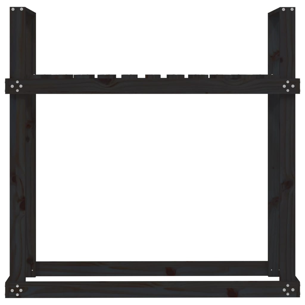 Haardhoutrek 110X35X108,5 Cm Massief Grenenhout Zwart