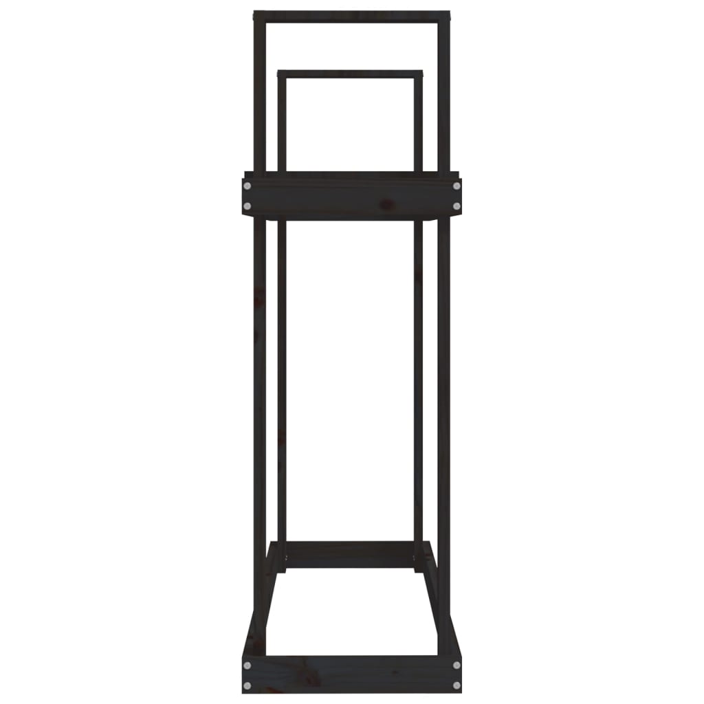 Haardhoutrek 110X35X108,5 Cm Massief Grenenhout Zwart