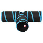 Kattentunnel 90 Cm Polyester Zwart En Blauw