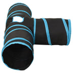 Kattentunnel 90 Cm Polyester Zwart En Blauw
