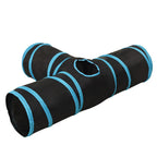 Kattentunnel 90 Cm Polyester Zwart En Blauw