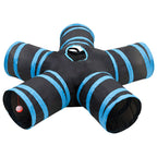 Kattentunnel 90 Cm Polyester Zwart En Blauw