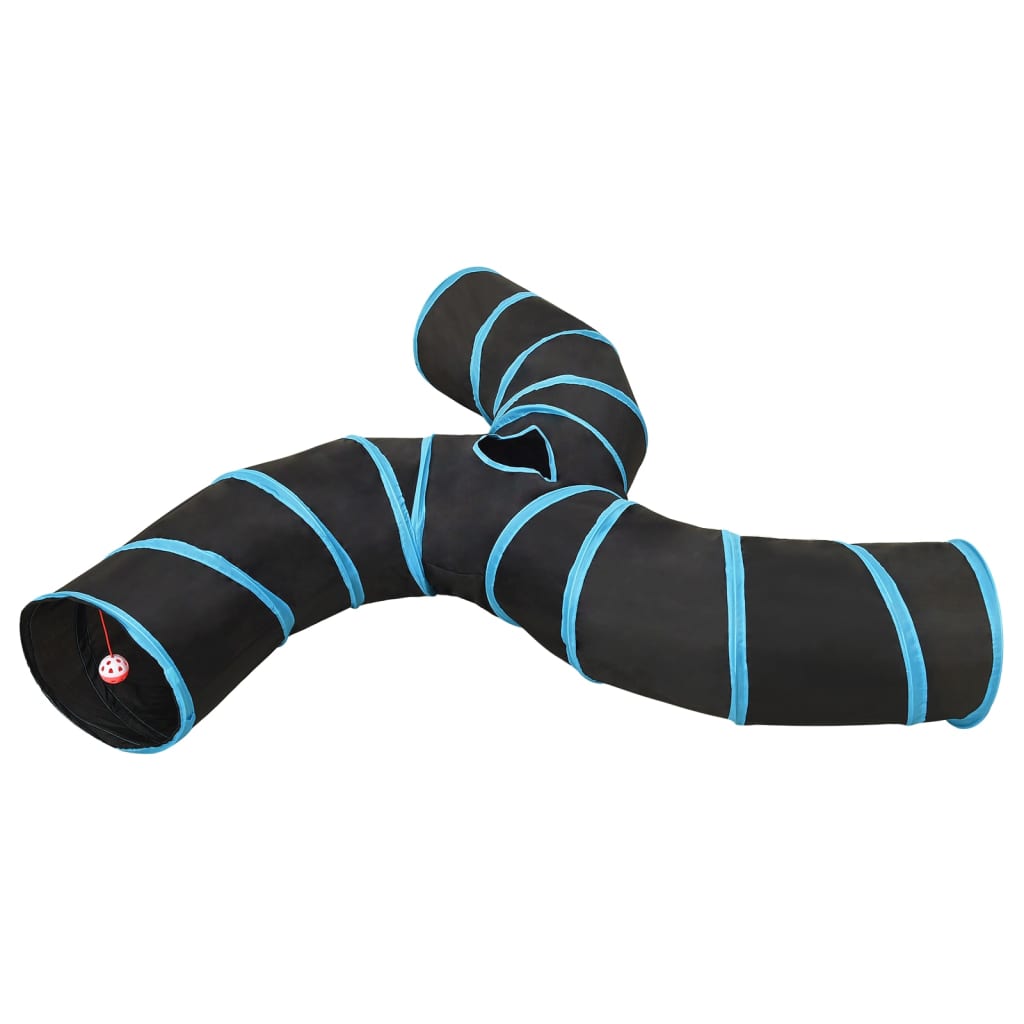 Kattentunnel 25 Cm Polyester Zwart En Blauw