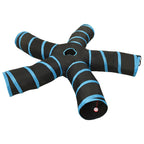 Kattentunnel 5-Voudig 25 Cm Polyester Zwart En Blauw