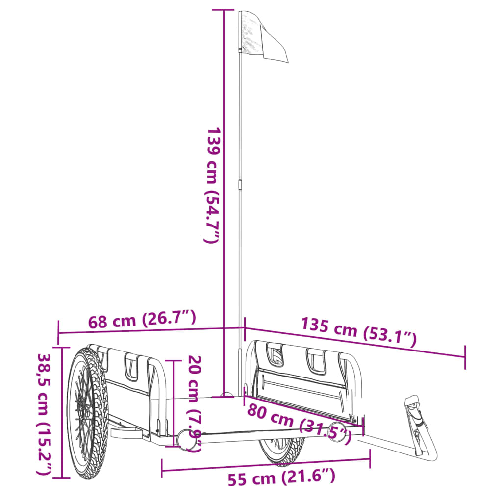 Fietstrailer Oxford Stof En Ijzer