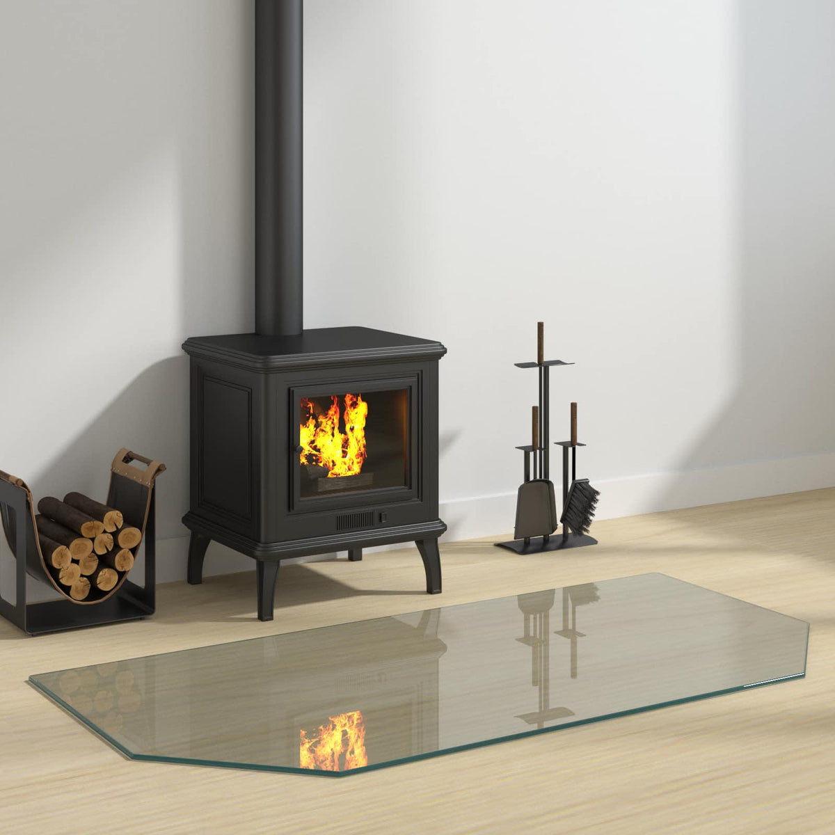 Vuurplaats Glazen Plaat Transparant Glas