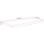 Wandschap Rechthoekig Natuurlijke Rand 40X20X2,5 Cm Acaciahout