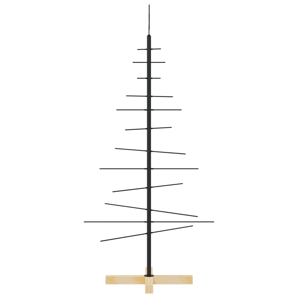 Kerstdecoratie Kerstboom Met Houten Basis Metaal
