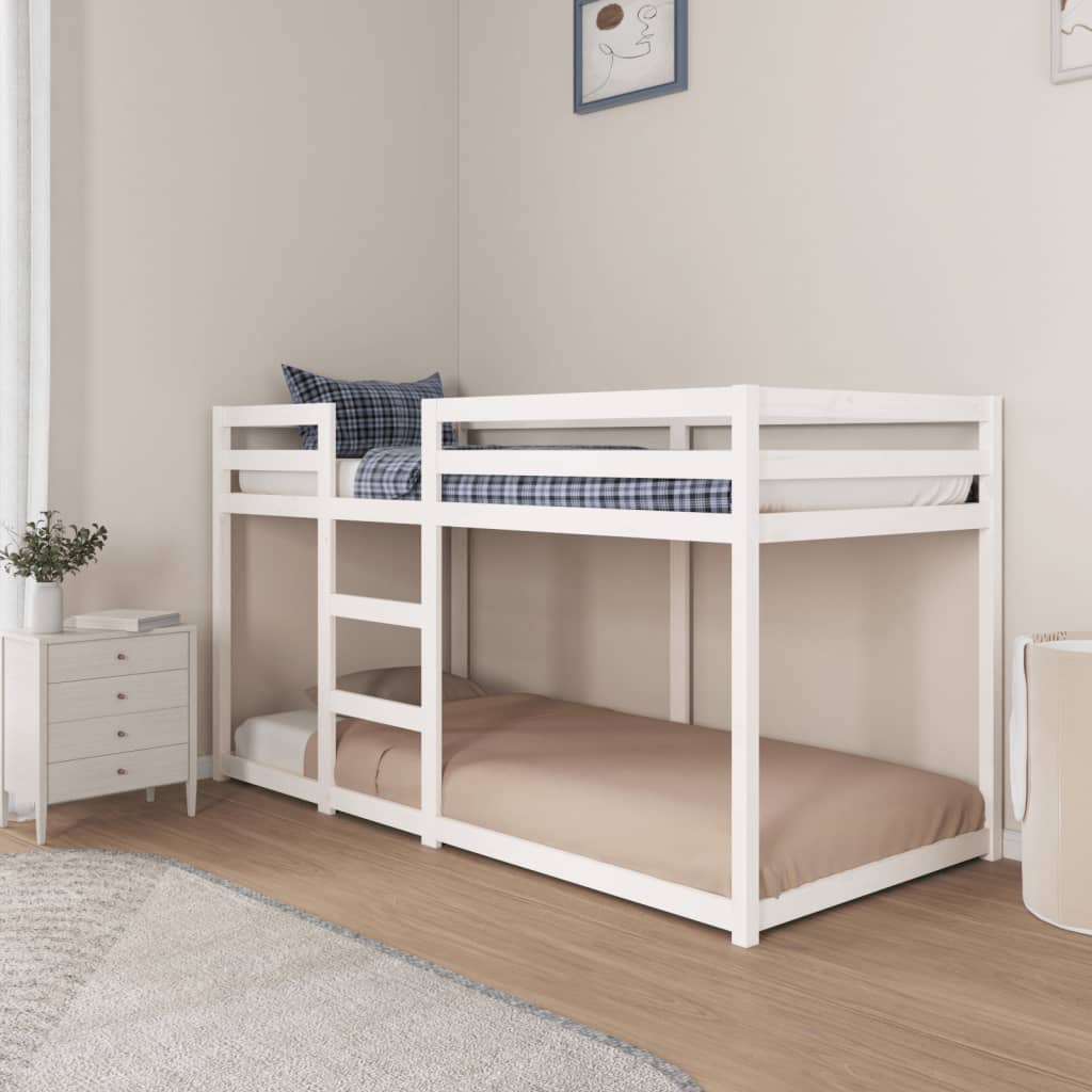 Stapelbed Massief Grenenhout Wit 90X200 Cm