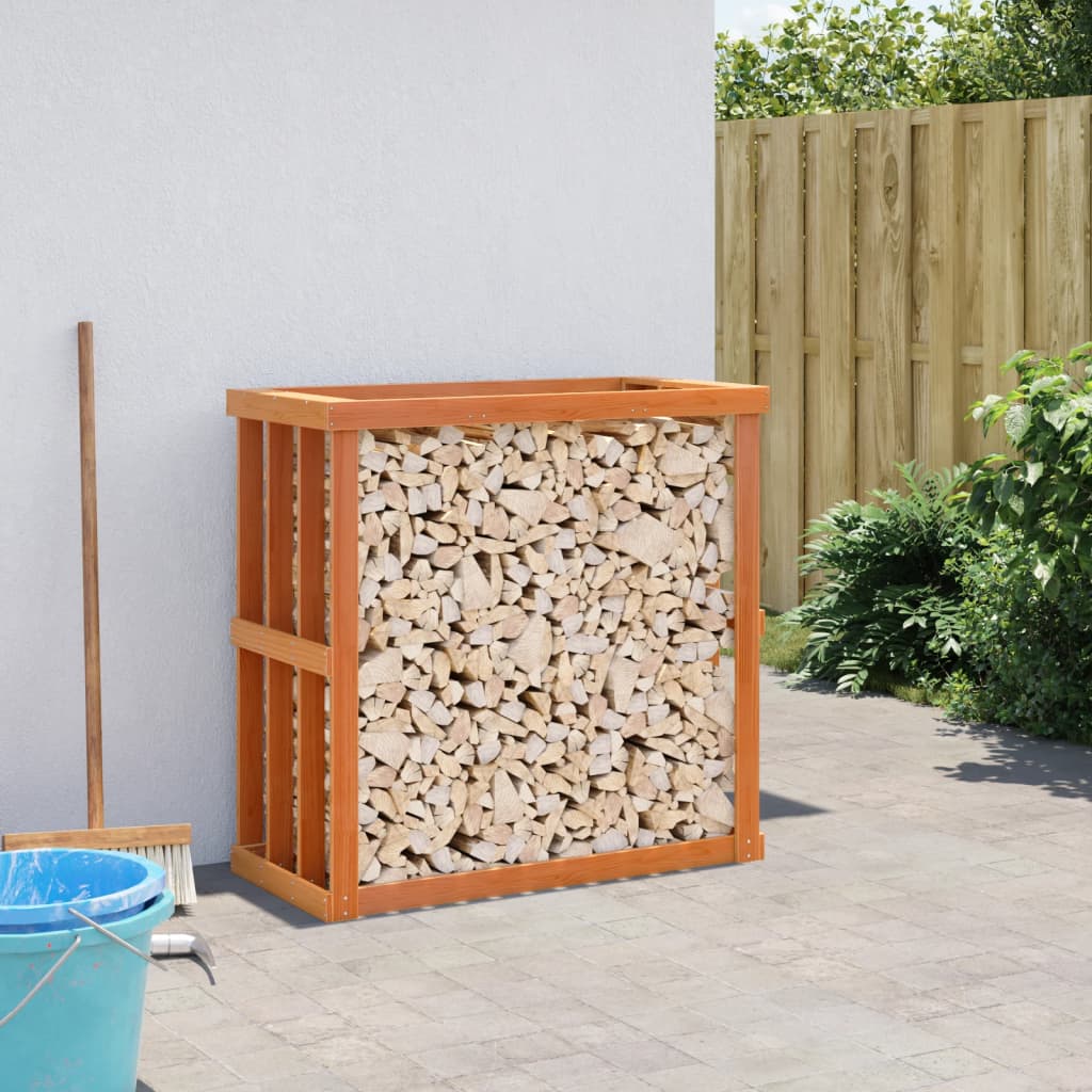 Houtblokhouder 108X52X106 Cm Massief Grenenhout Wasbruin