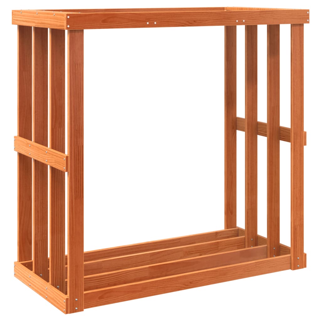 Houtblokhouder 108X52X106 Cm Massief Grenenhout Wasbruin