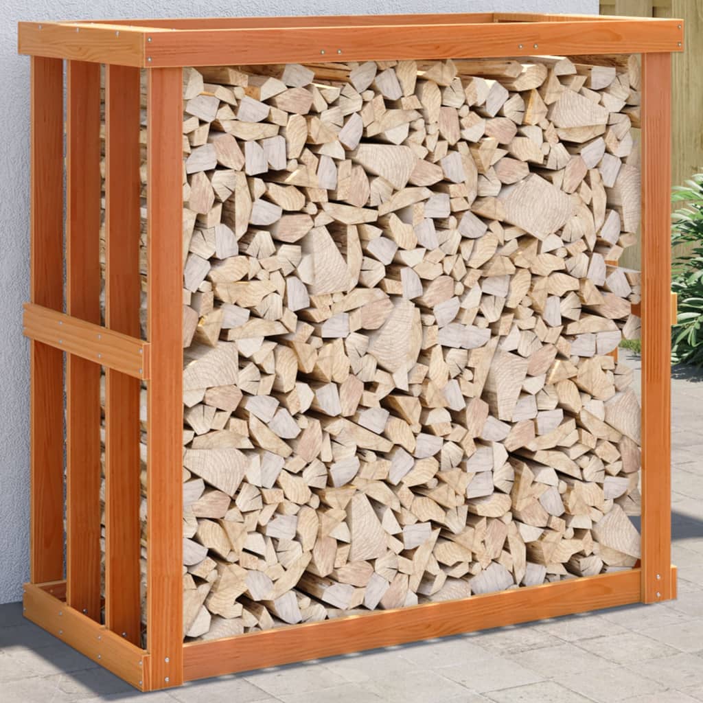 Houtblokhouder 108X52X106 Cm Massief Grenenhout Wasbruin