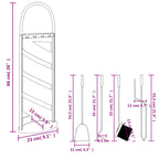 5-Delige Haardset 23X15X66 Cm Staal