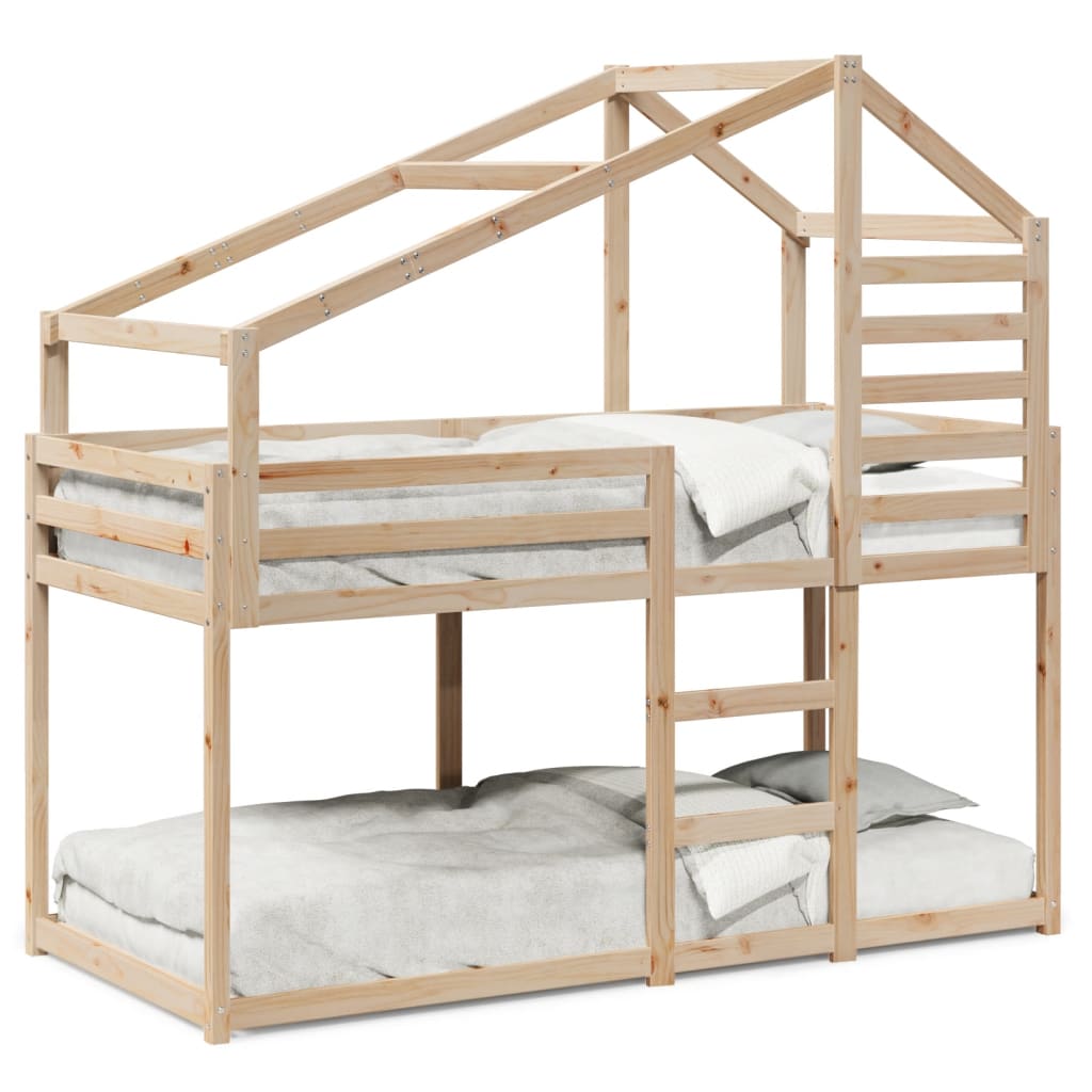 Stapelbed Met Dak Massief Grenenhout