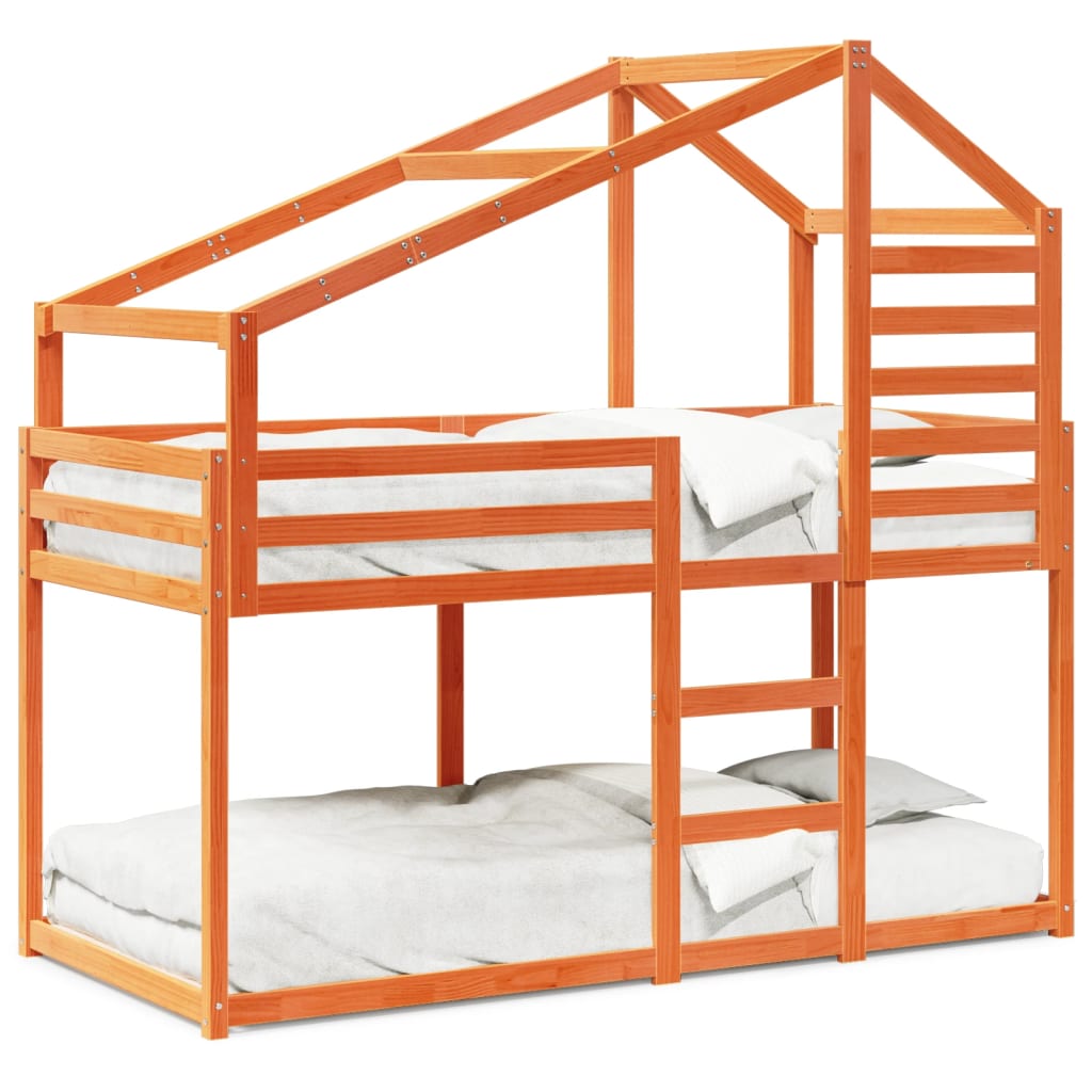 Stapelbed Met Bedhuis Massief Grenenhout