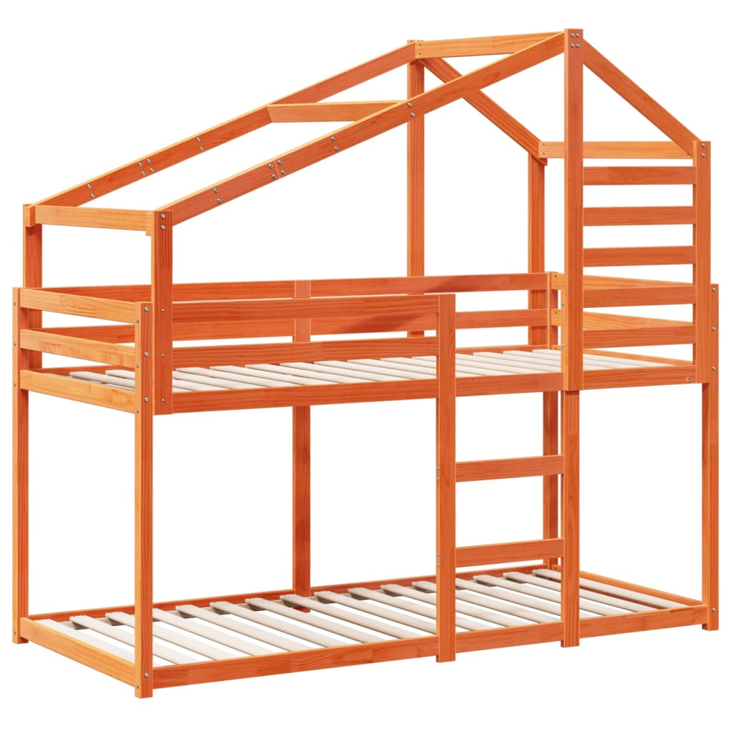 Stapelbed Met Bedhuis Massief Grenenhout