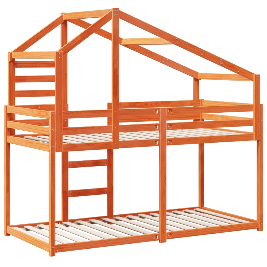 Stapelbed Met Bedhuis Massief Grenenhout