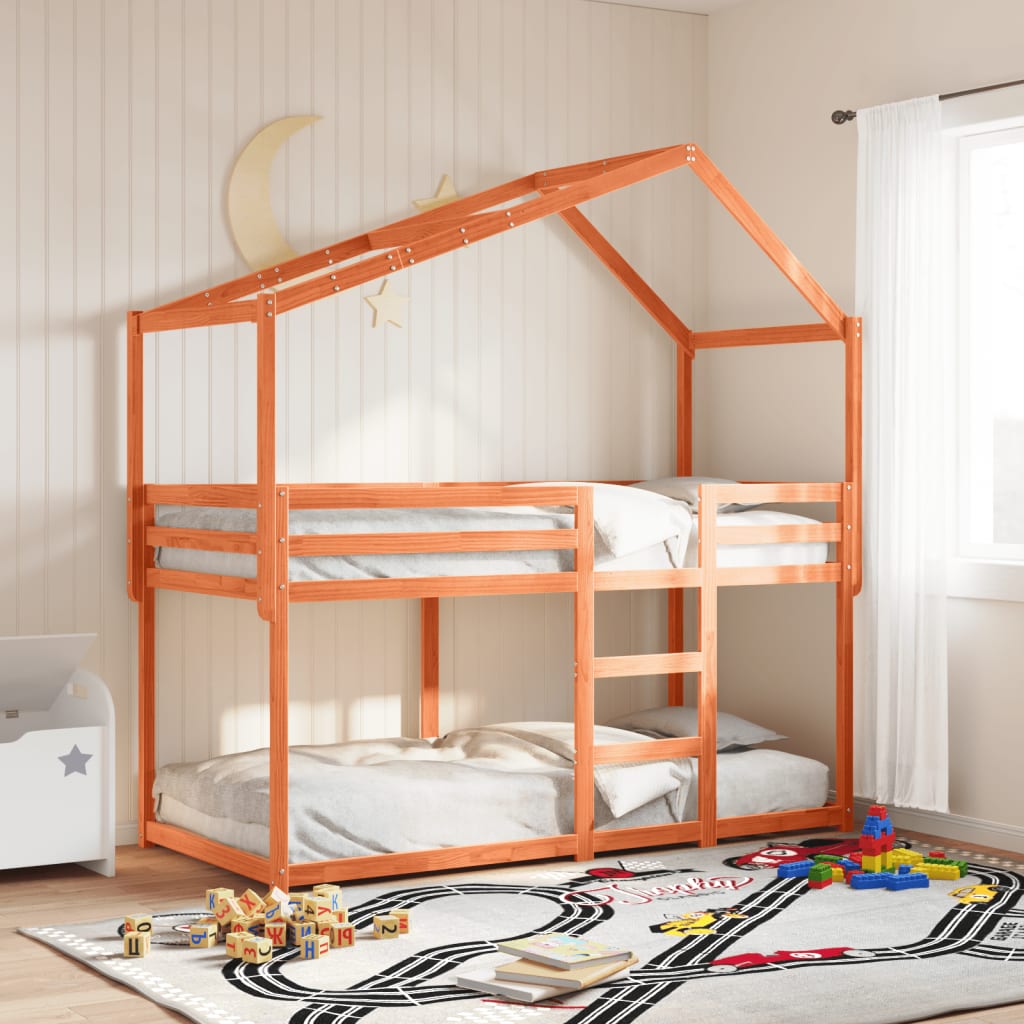 Stapelbed Met Dak Massief Grenenhout