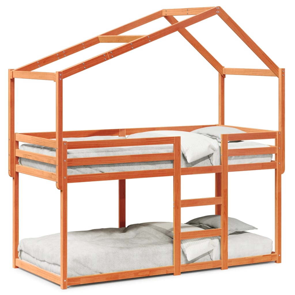 Stapelbed Met Dak Massief Grenenhout