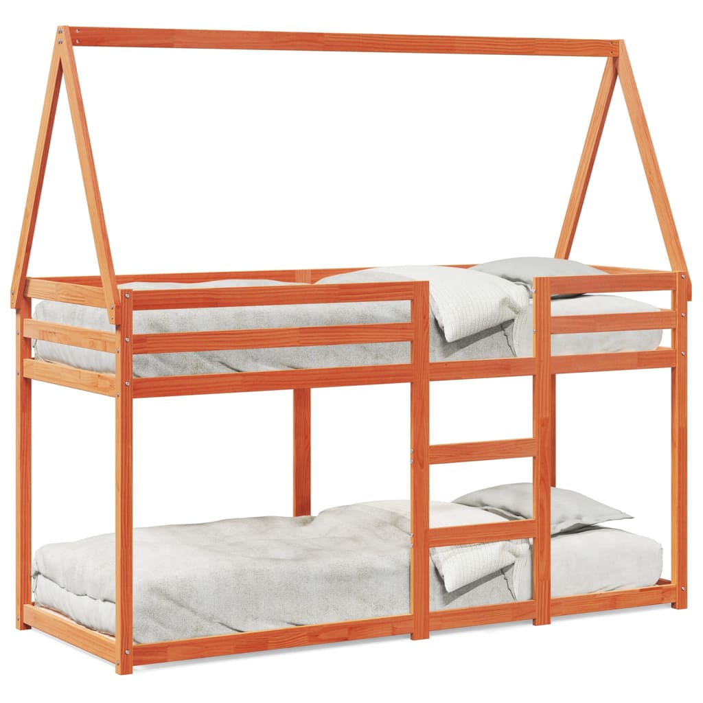 Stapelbed Met Bedhuis Massief Grenenhout