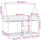 Stapelbed Met Bedhuis Massief Grenenhout