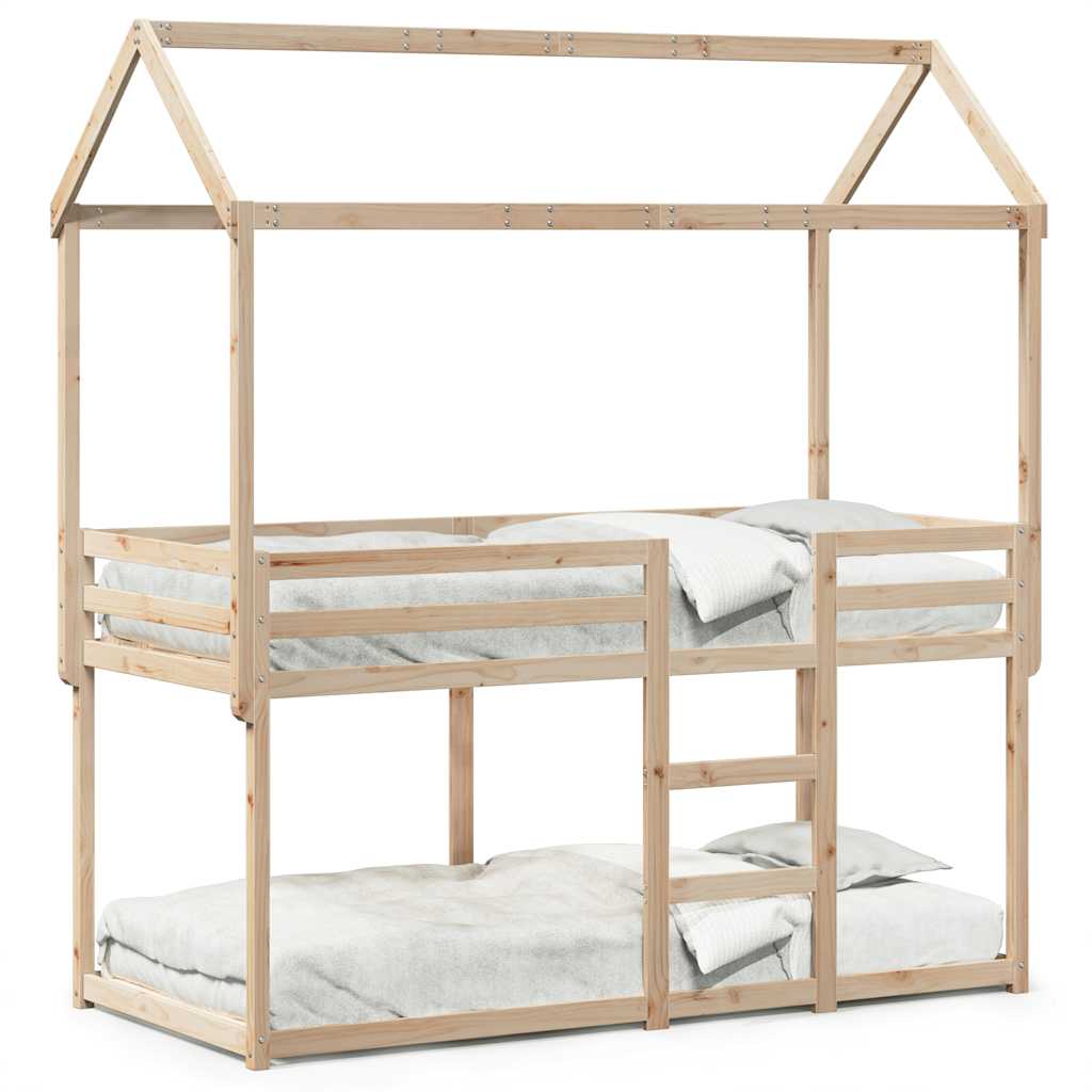 Stapelbed Met Bedhuis Massief Grenenhout