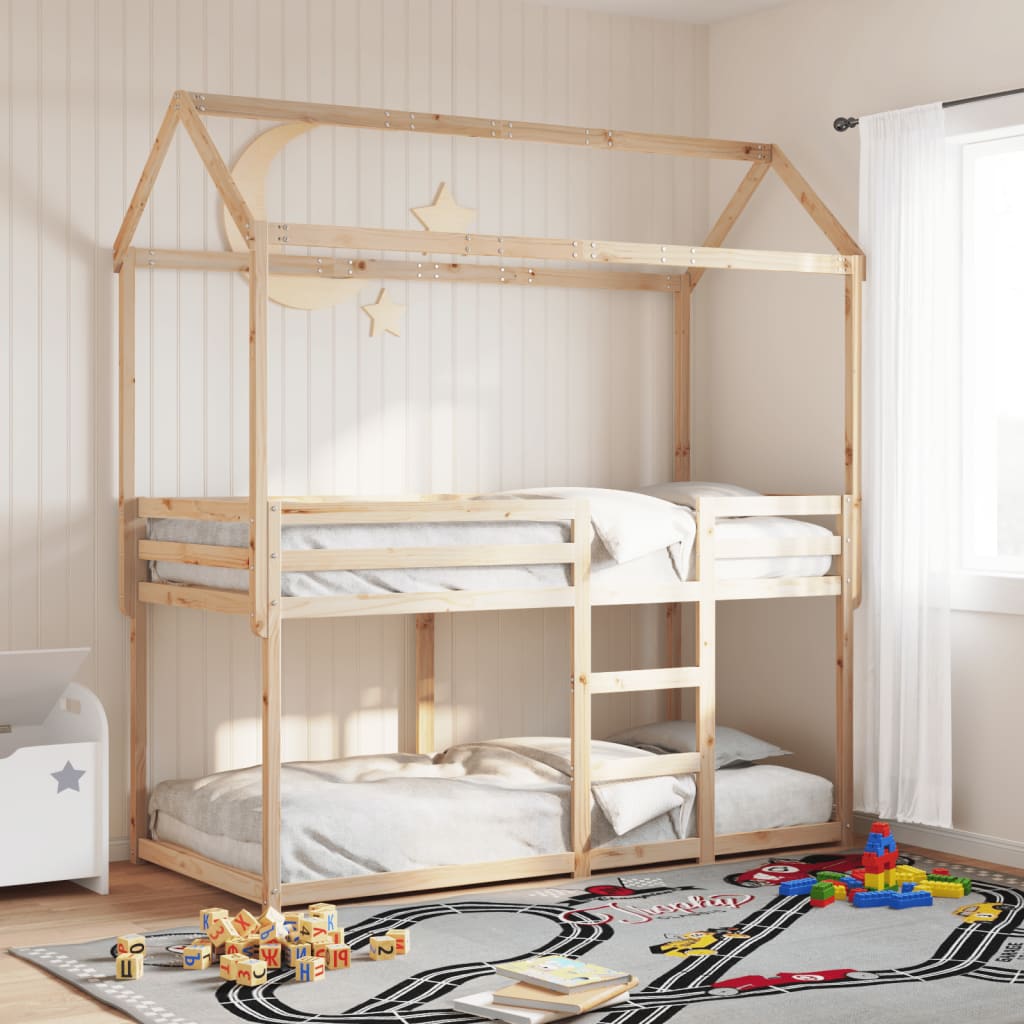 Stapelbed Met Bedhuis Massief Grenenhout