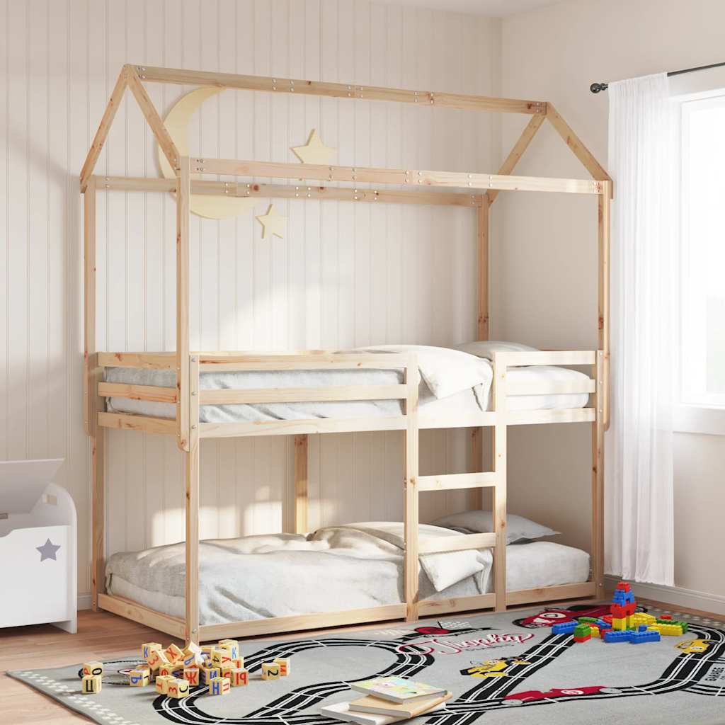 Stapelbed Met Bedhuis Massief Grenenhout