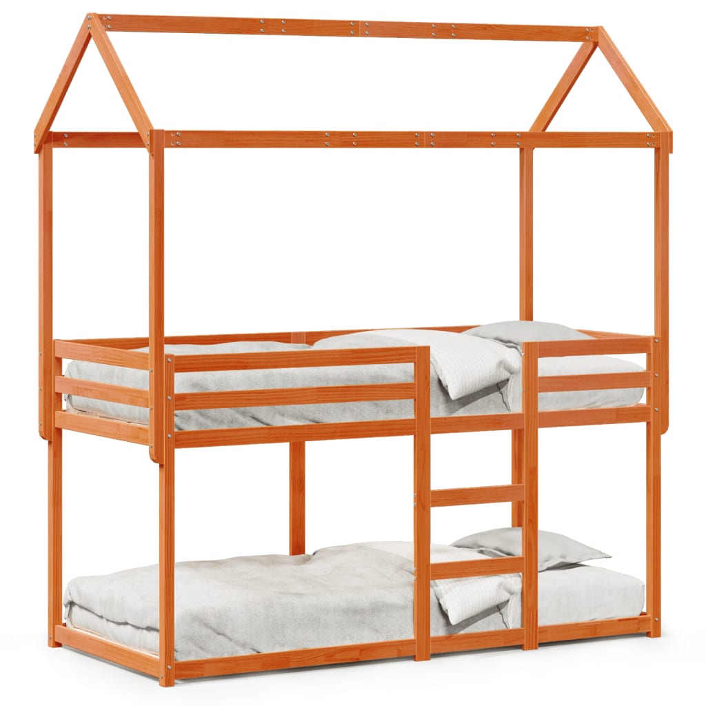 Stapelbed Met Dak Massief Grenenhout