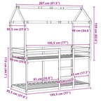 Stapelbed Met Dak Massief Grenenhout