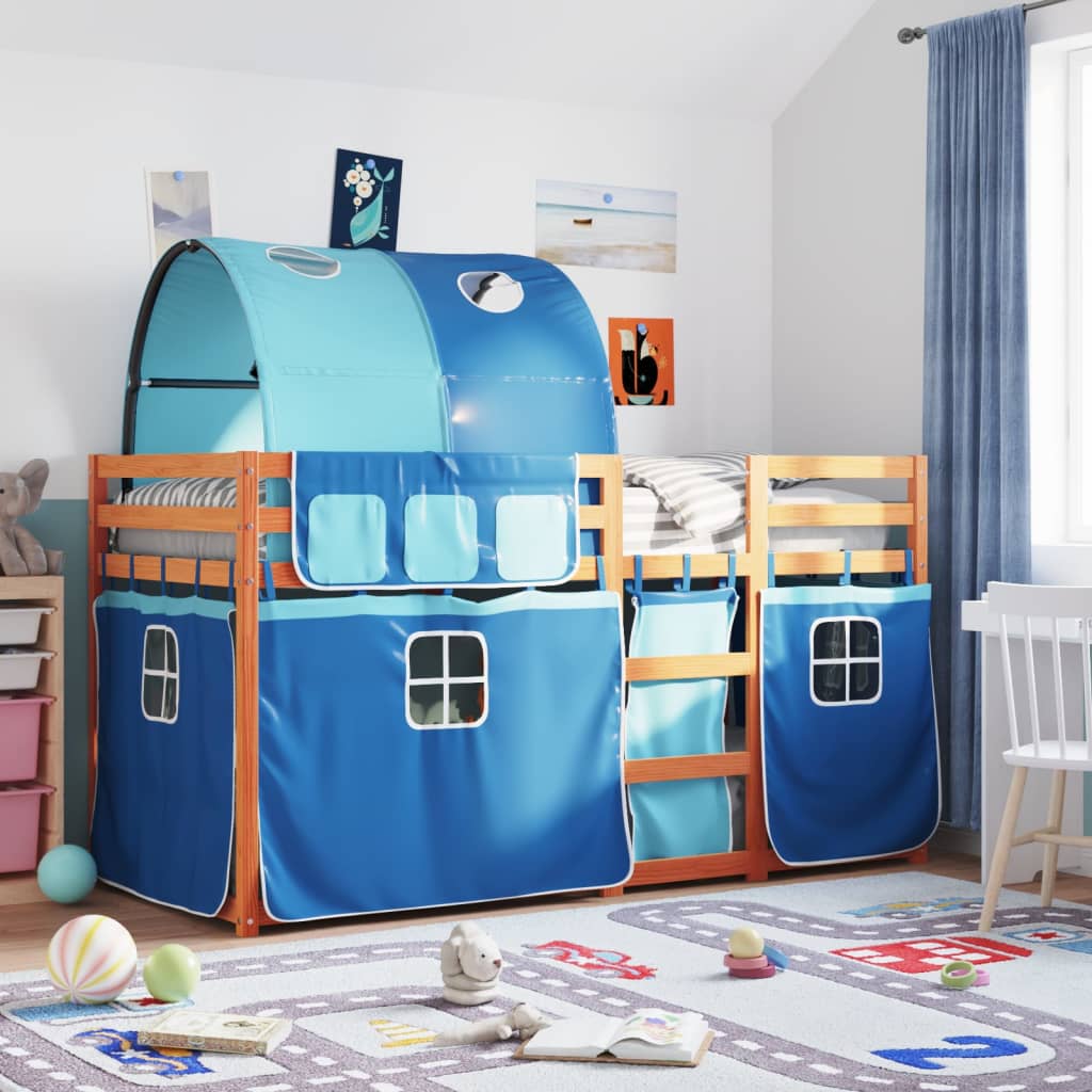 Stapelbed Met Gordijnen Grenenhout Wit En