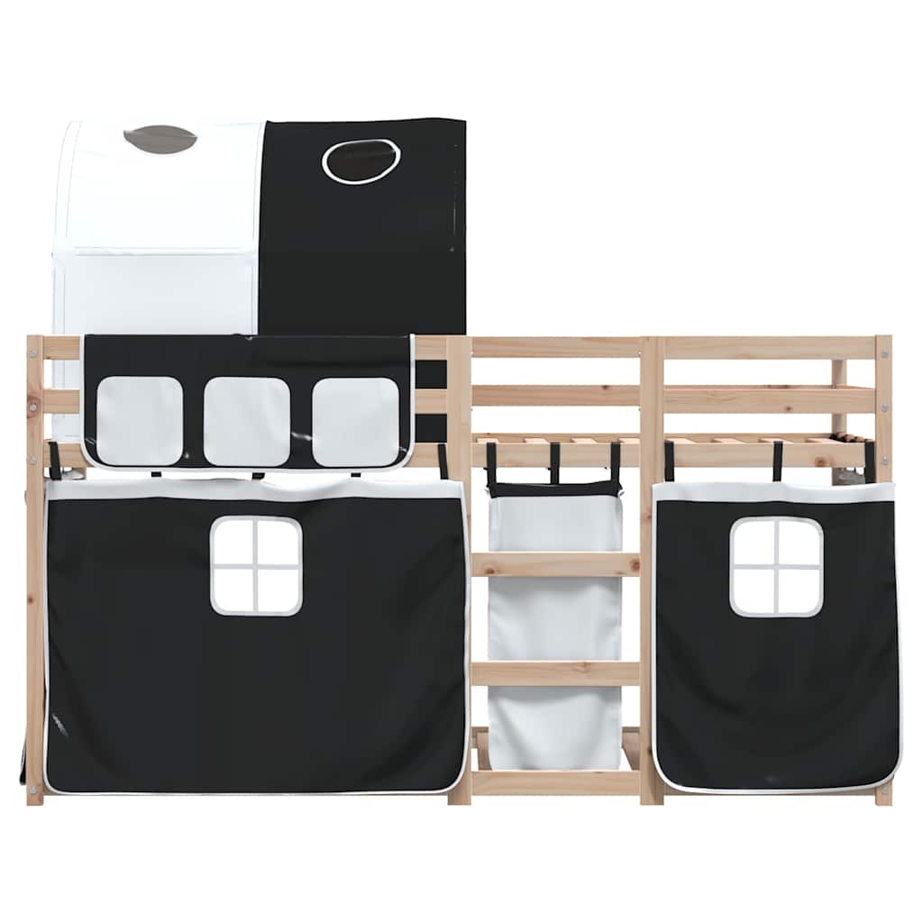 Stapelbed Met Gordijnen Grenenhout Wit En