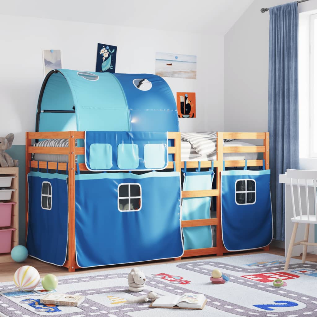 Stapelbed Met Gordijnen Grenenhout Wit En