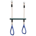 Trapezestang En Ringen Voor Kinderen Staal Blauw En Donkergroen