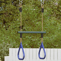 Trapezestang En Ringen Voor Kinderen Staal Blauw En Donkergroen