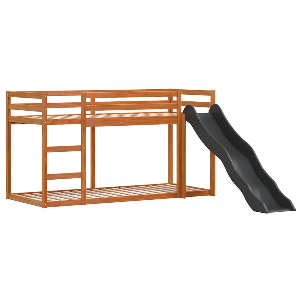 Stapelbed Met Glijbaan En Ladder Grenenhout