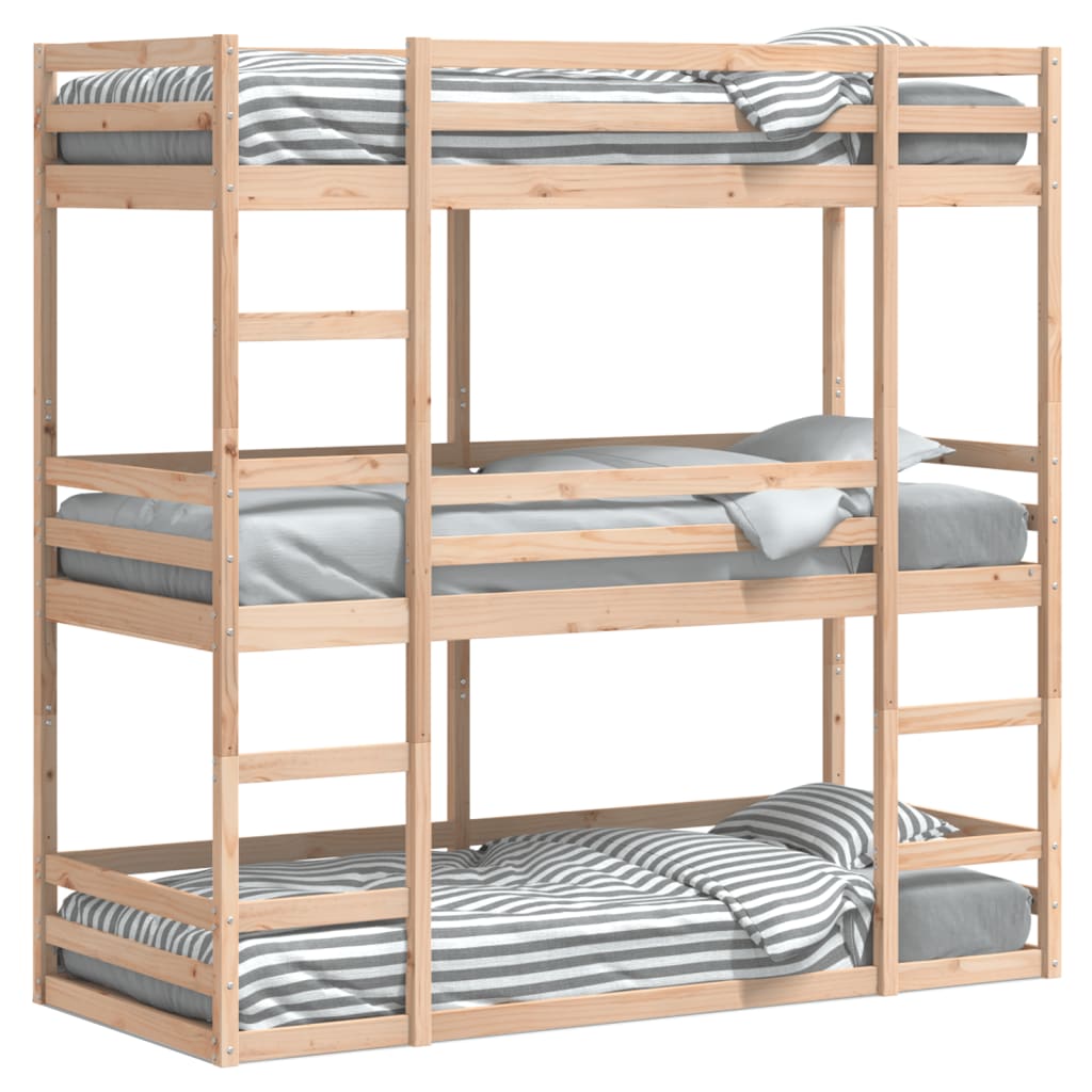 Stapelbed 3-Persoons Massief Grenenhout 90X200 Cm