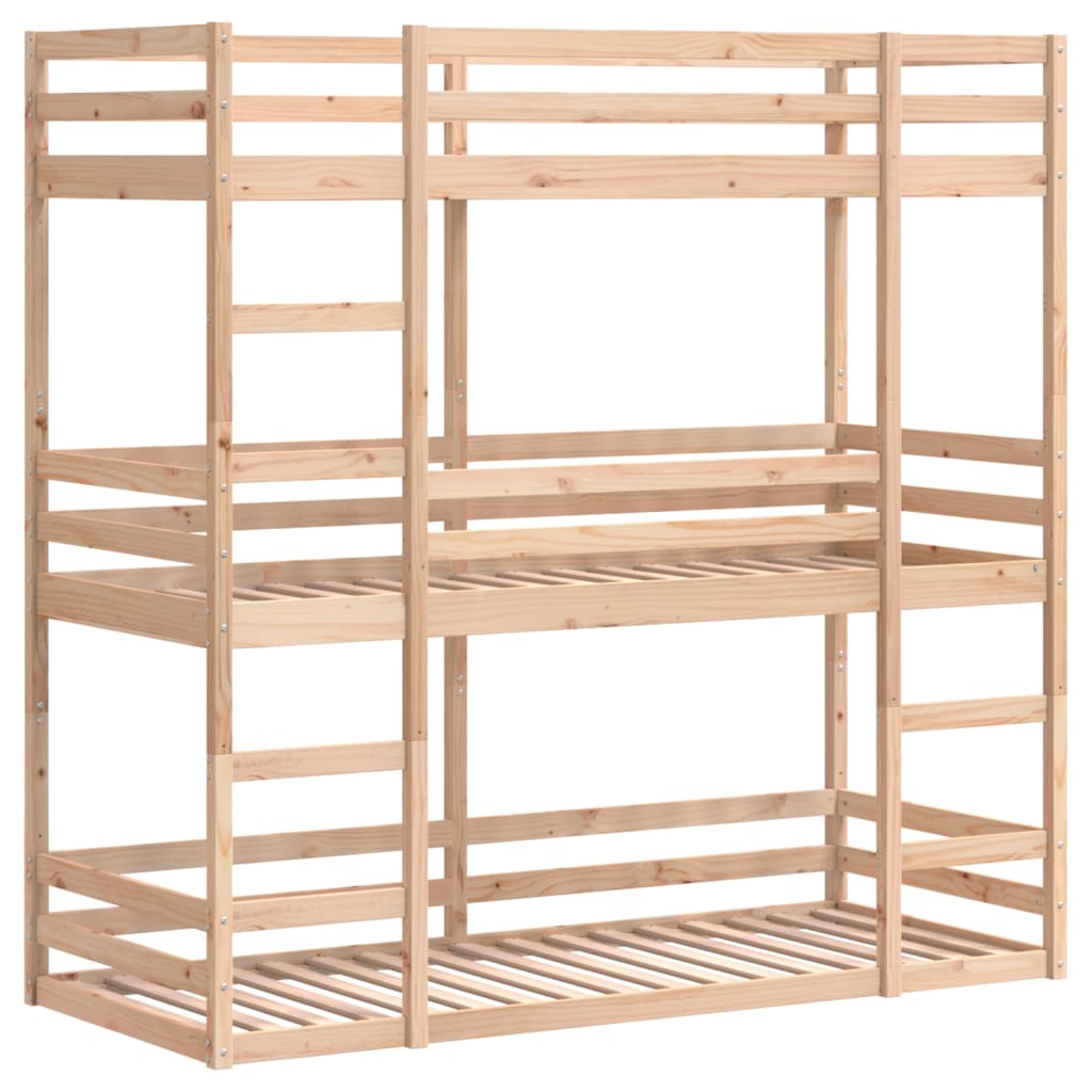 Stapelbed 3-Persoons Massief Grenenhout 90X200 Cm