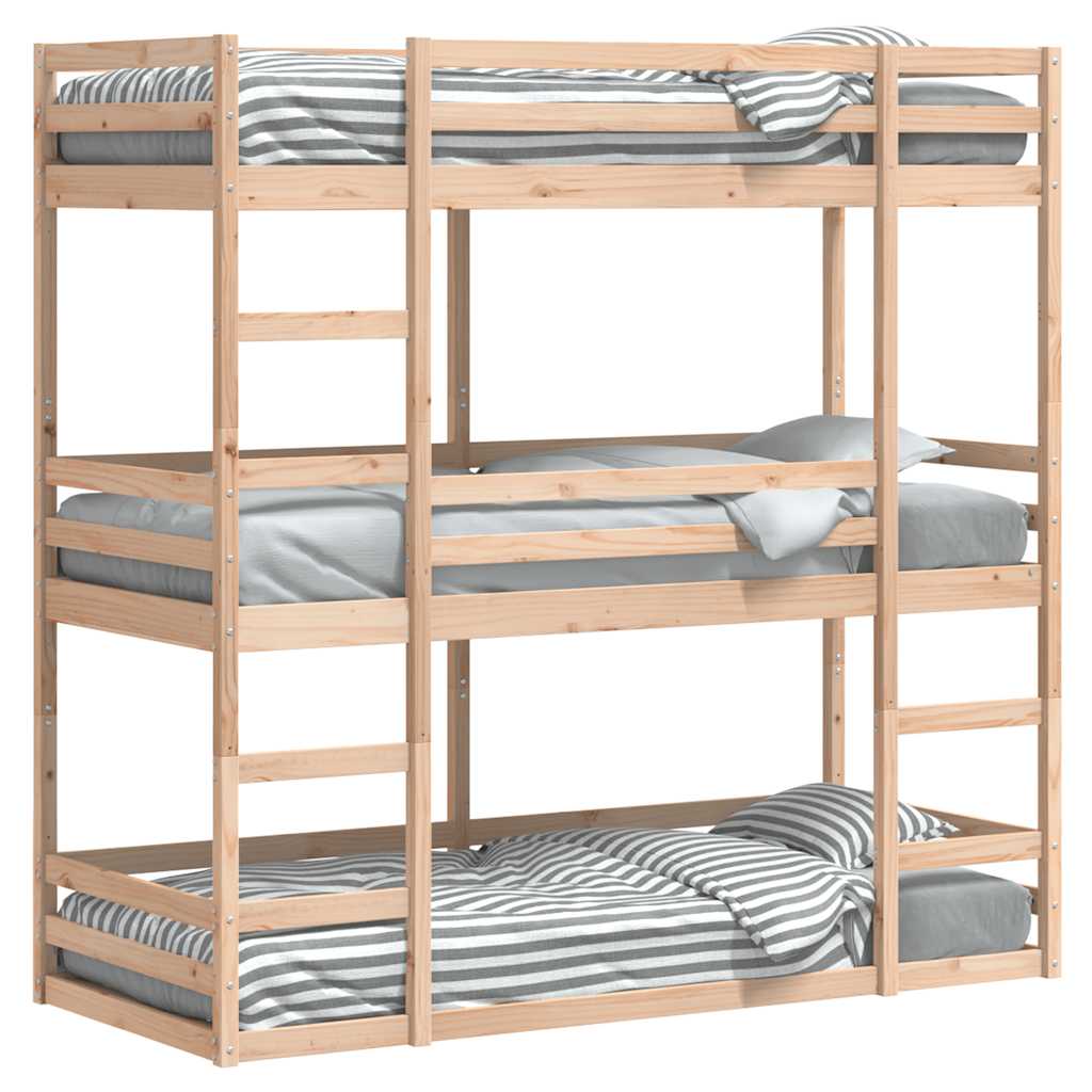 Stapelbed 3-Persoons Massief Grenenhout 90X200 Cm