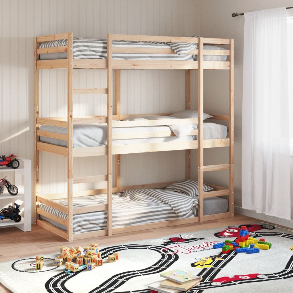 Stapelbed 3-Persoons Massief Grenenhout 90X200 Cm